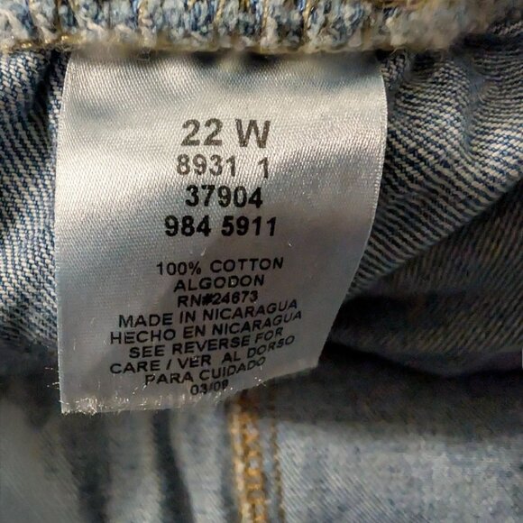 Vintage JC Penney Womens Jeans PLus Size 22W Elastic Waist Pull On Cotton Pants - Picture 3 of 9